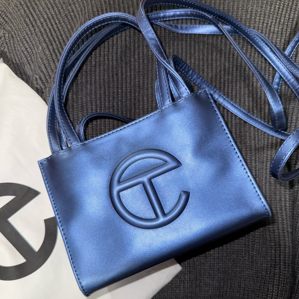 Telfar Metallic Blue Crossbody Bag